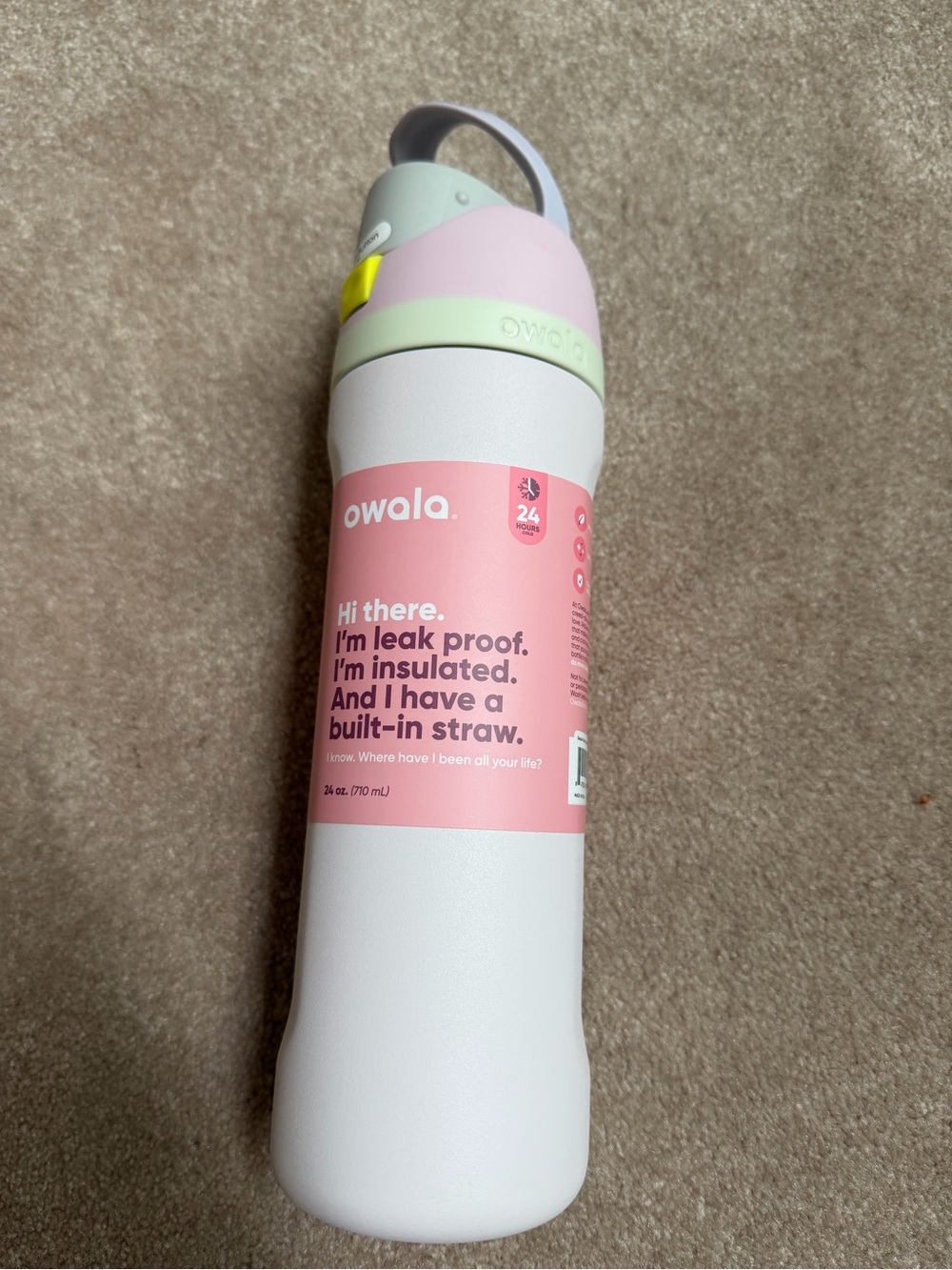 Owala Free sip 24oz Insulated Water Bottle - Candy Coated